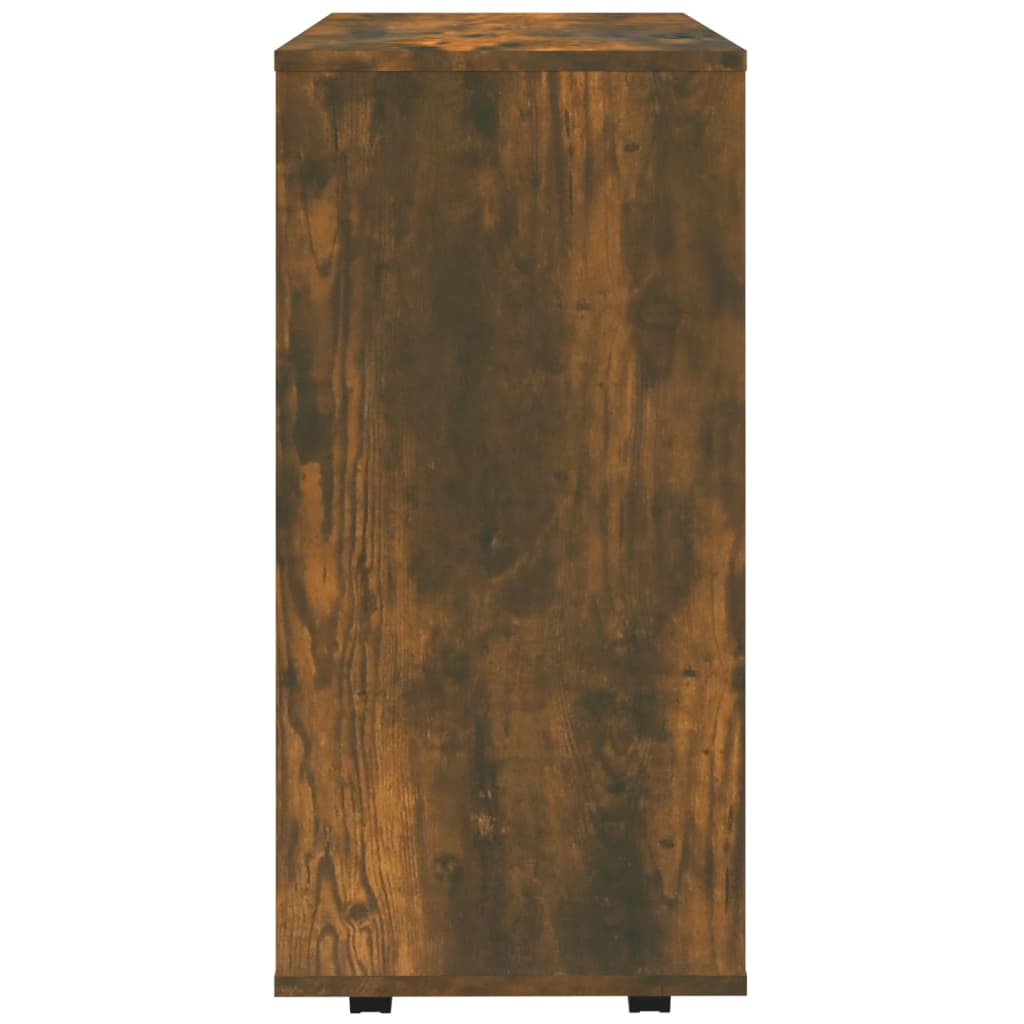 füstös tölgy színű szerelt fa kerekes szekrény 60 x 35 x 75 cm
