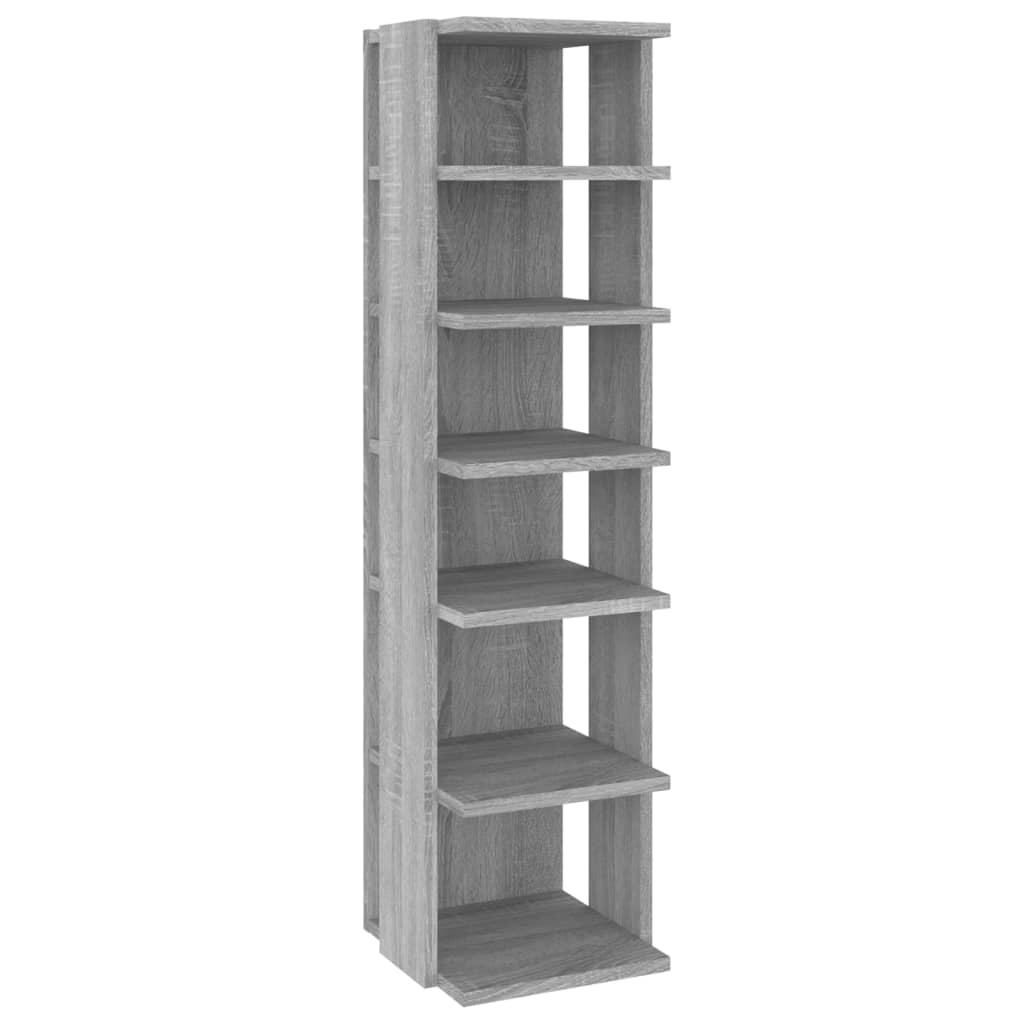 2 db szürke sonoma színű szerelt fa cipőtartó 27,5x27x102 cm