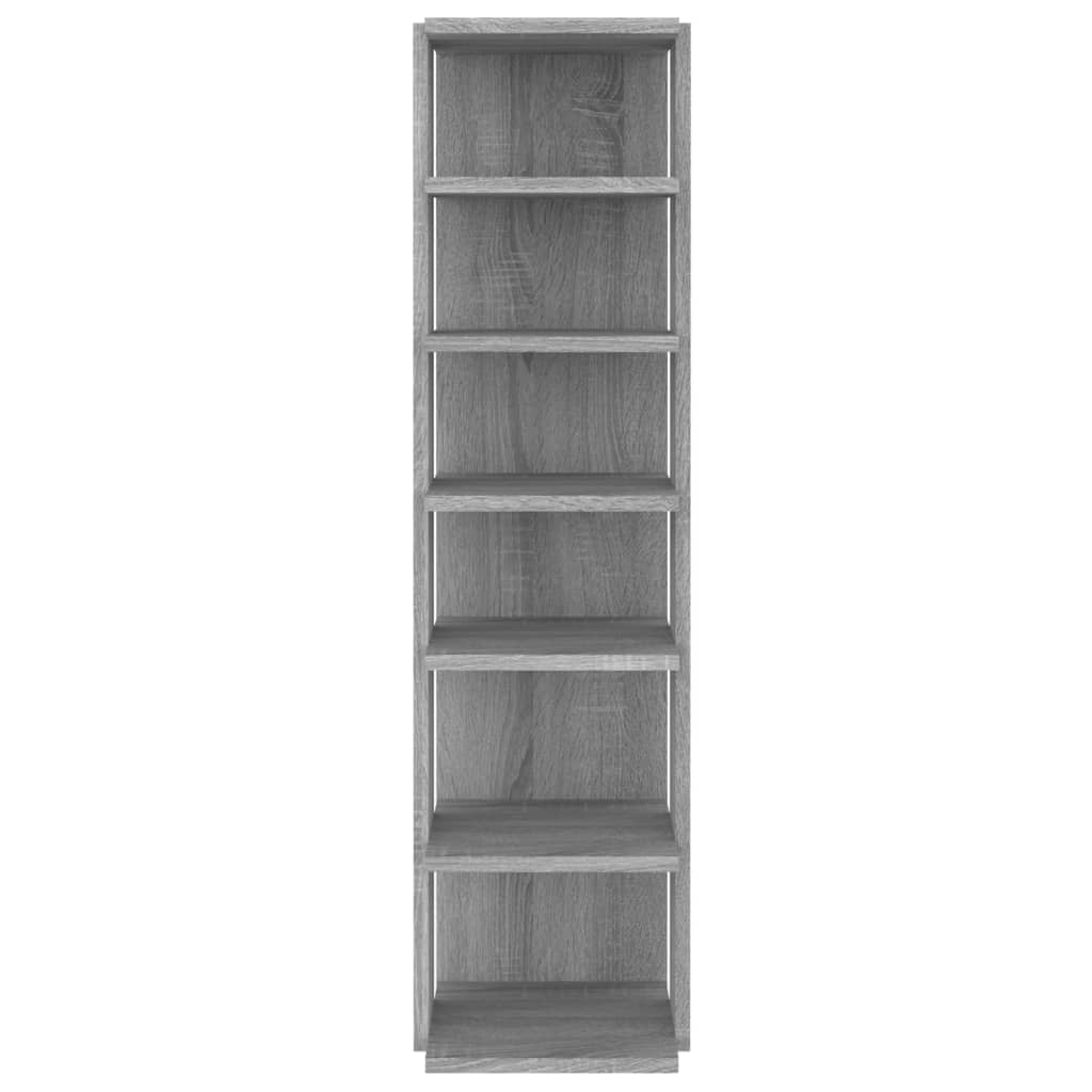 2 db szürke sonoma színű szerelt fa cipőtartó 27,5x27x102 cm