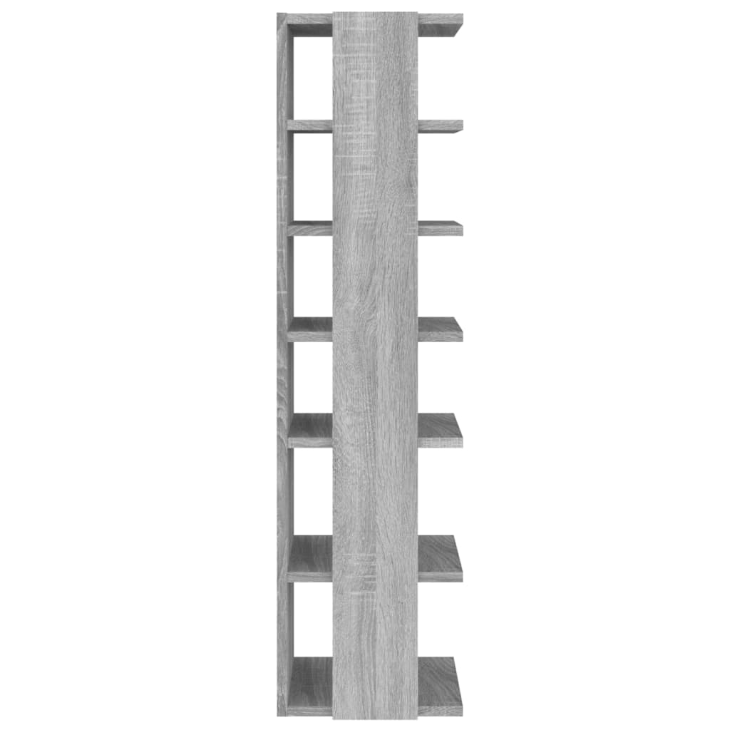 2 db szürke sonoma színű szerelt fa cipőtartó 27,5x27x102 cm