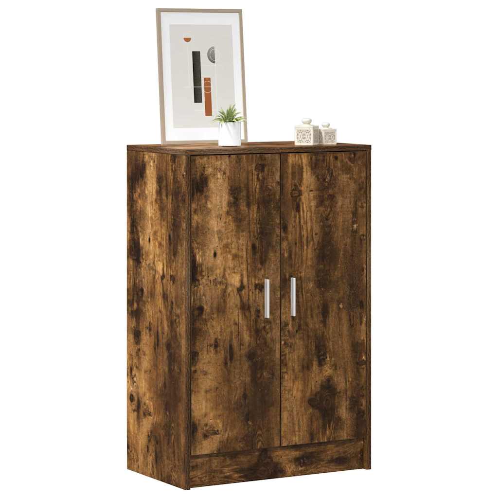 füstös tölgy színű szerelt fa cipősszekrény 60 x 35 x 92 cm
