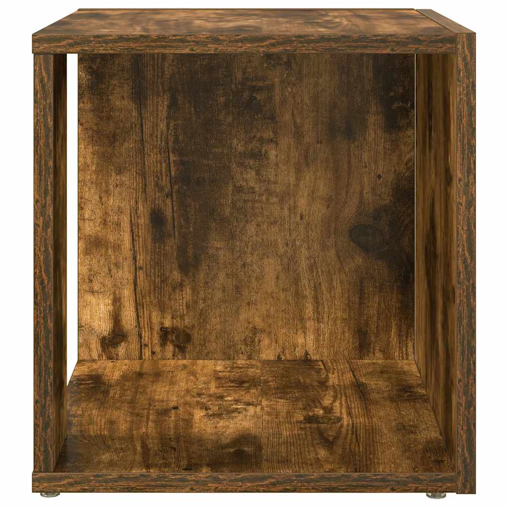 füstös tölgy színű szerelt fa kisasztal 33 x 33 x 34,5 cm