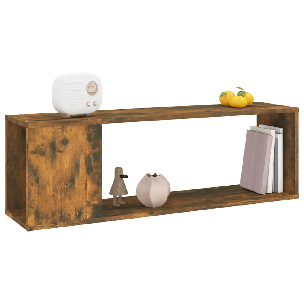füstös tölgy színű szerelt fa fali TV-szekrény 100 x 24 x 32 cm