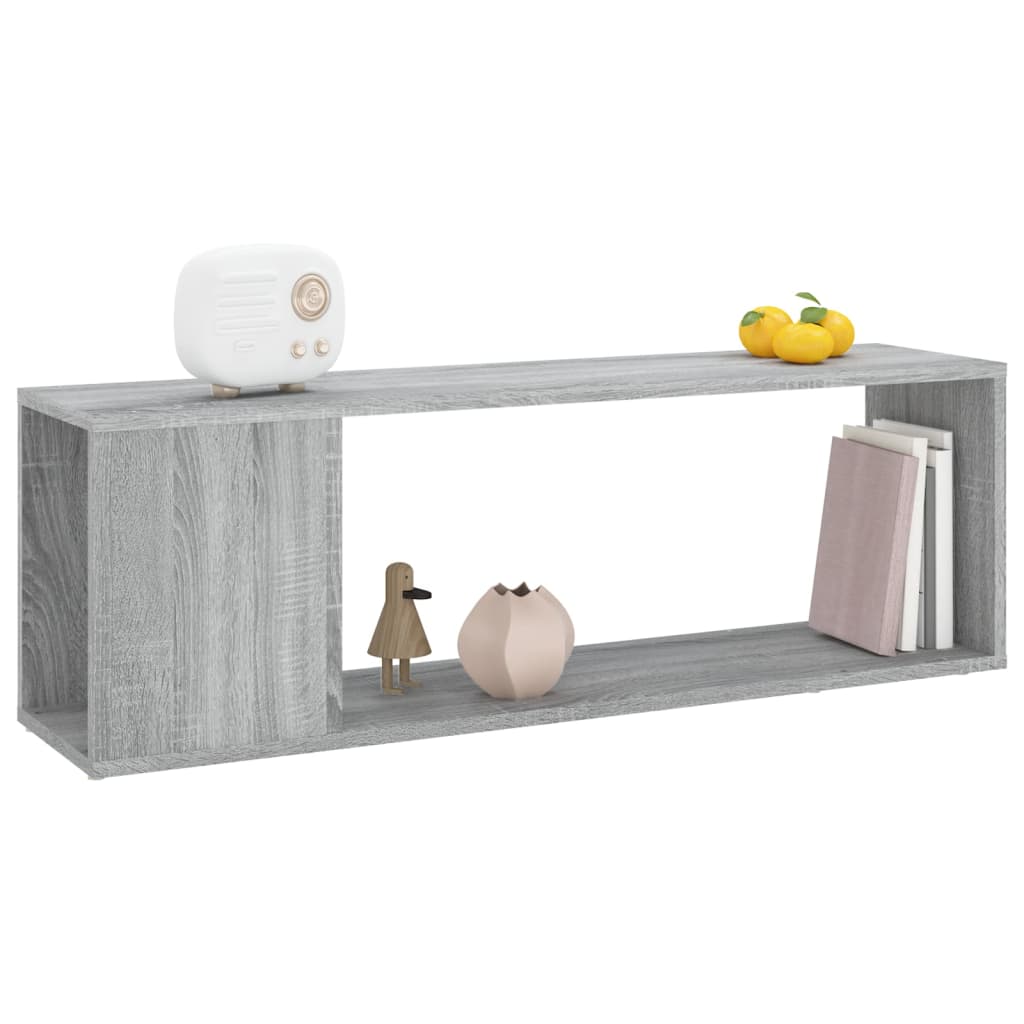 szürke sonoma színű szerelt fa TV-szekrény 100x24x32 cm