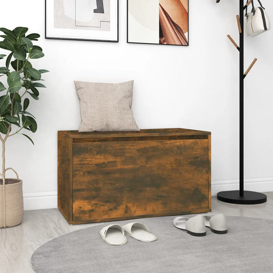 füstös tölgy színű szerelt fa előszobapad 80 x 40 x 45 cm