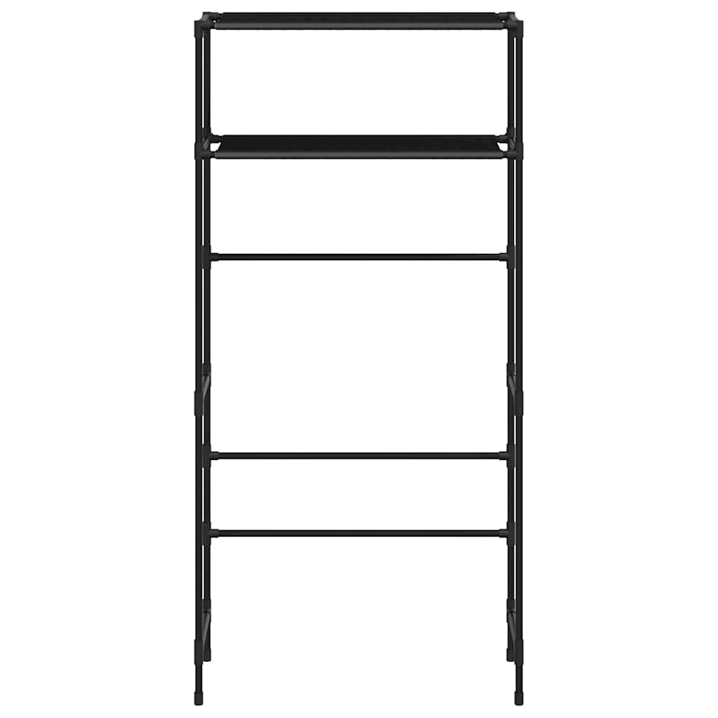 2 szintes fekete vas mosógép feletti tárolóállvány 69x28x143 cm