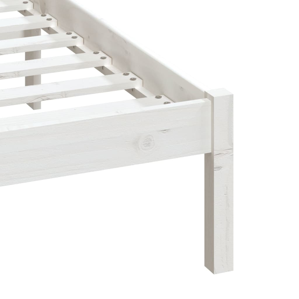 fehér tömör fenyőfa ágykeret 140 x 200 cm