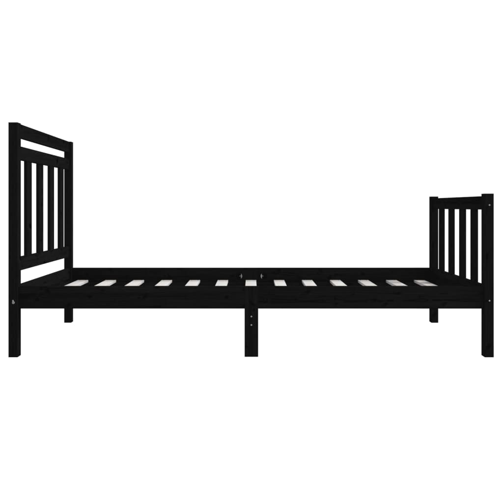 fekete tömör fa ágykeret 75 x 190 cm (Small Single)
