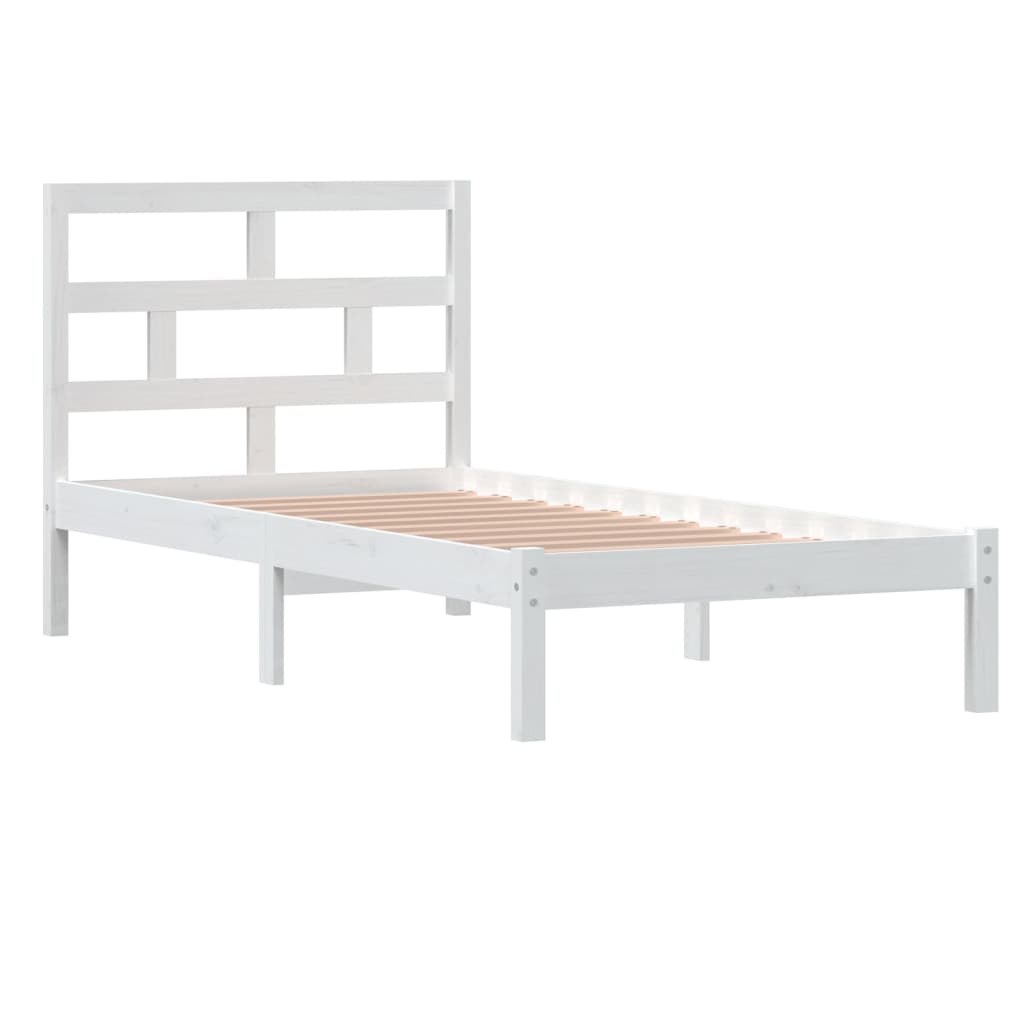 fehér tömör fa ágykeret 90 x 190 cm (Single)
