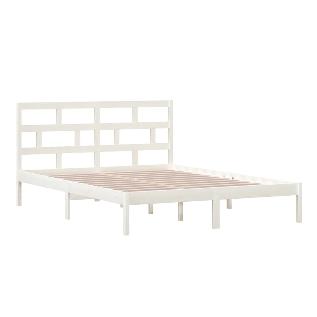fehér tömör fa ágykeret 150 x 200 cm (King Size)