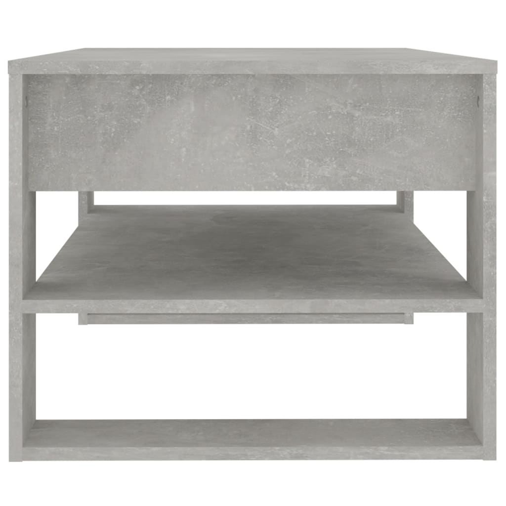 betonszürke szerelt fa dohányzóasztal 102 x 55 x 45 cm