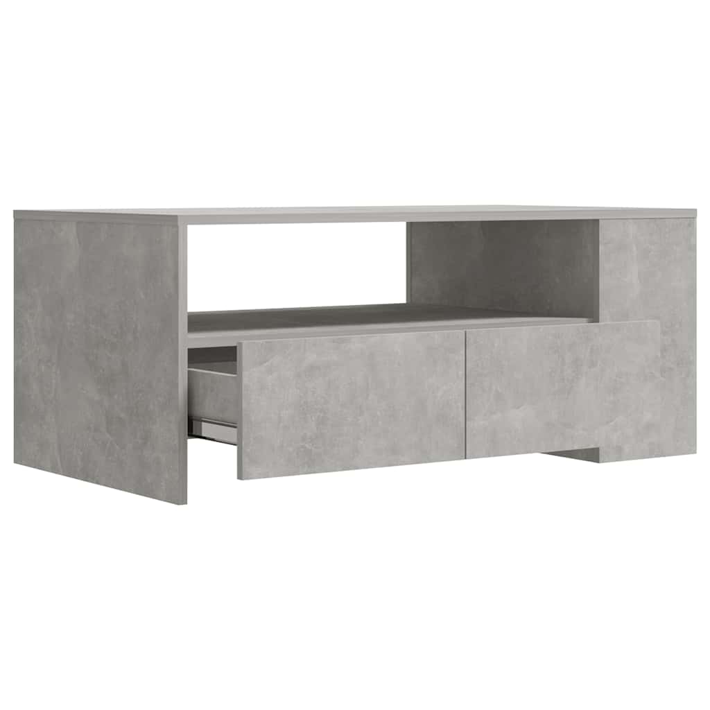 betonszürke szerelt fa dohányzóasztal 102 x 55 x 42 cm