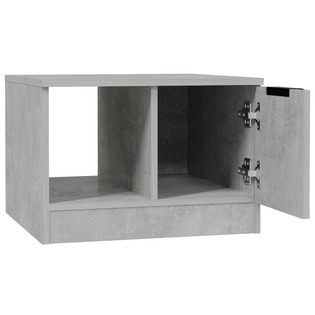betonszürke szerelt fa dohányzóasztal 50 x 50 x 36 cm