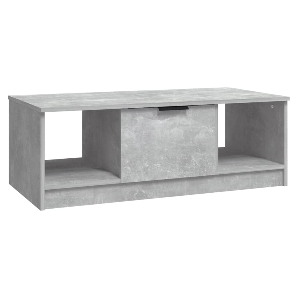 betonszürke szerelt fa dohányzóasztal 102 x 50 x 36 cm