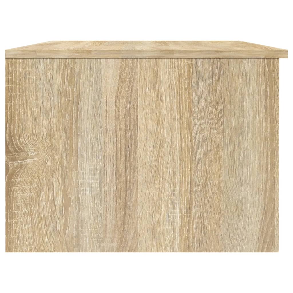 fehér és sonoma színű szerelt fa dohányzóasztal 102x50x36 cm