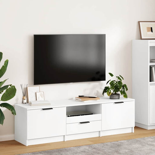 fehér, préselt fából készült TV-szekrény 140 x 35 x 40 cm