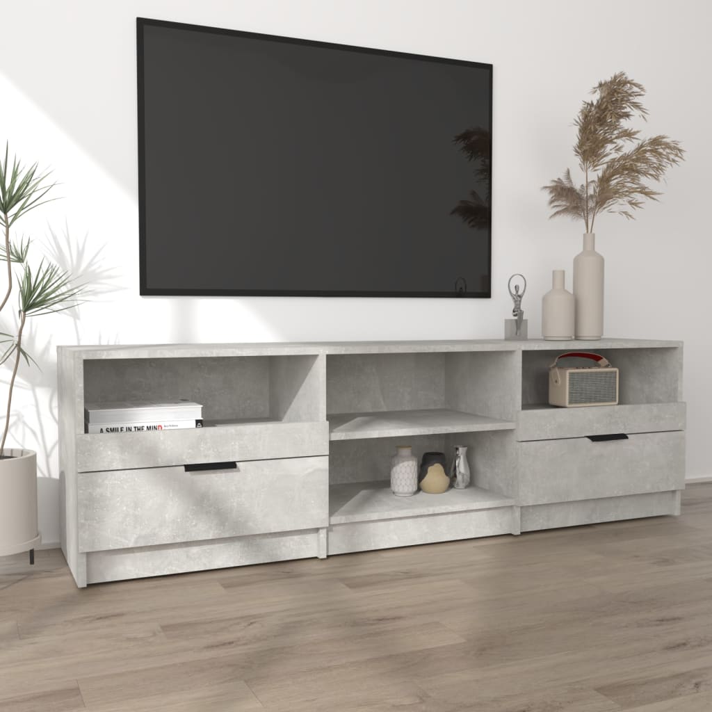 betonszürke szerelt fa TV-szekrény 69,5x30x50 cm
