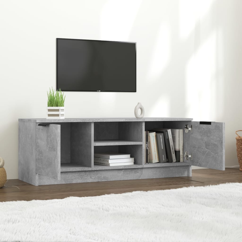 betonszürke szerelt fa TV-szekrény 102 x 35 x 36,5 cm