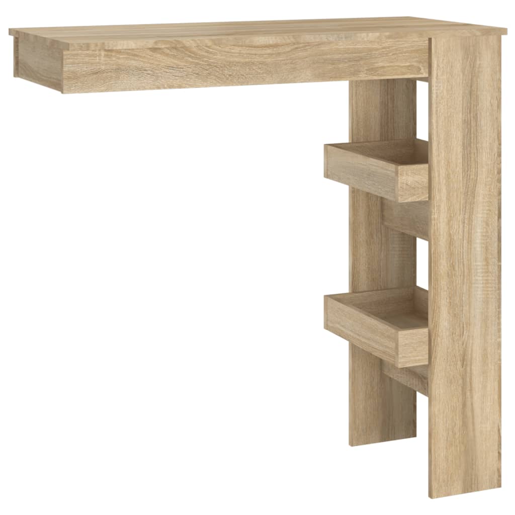 sonoma tölgy színű fatermék fali bárasztal 102 x 45 x 103,5 cm