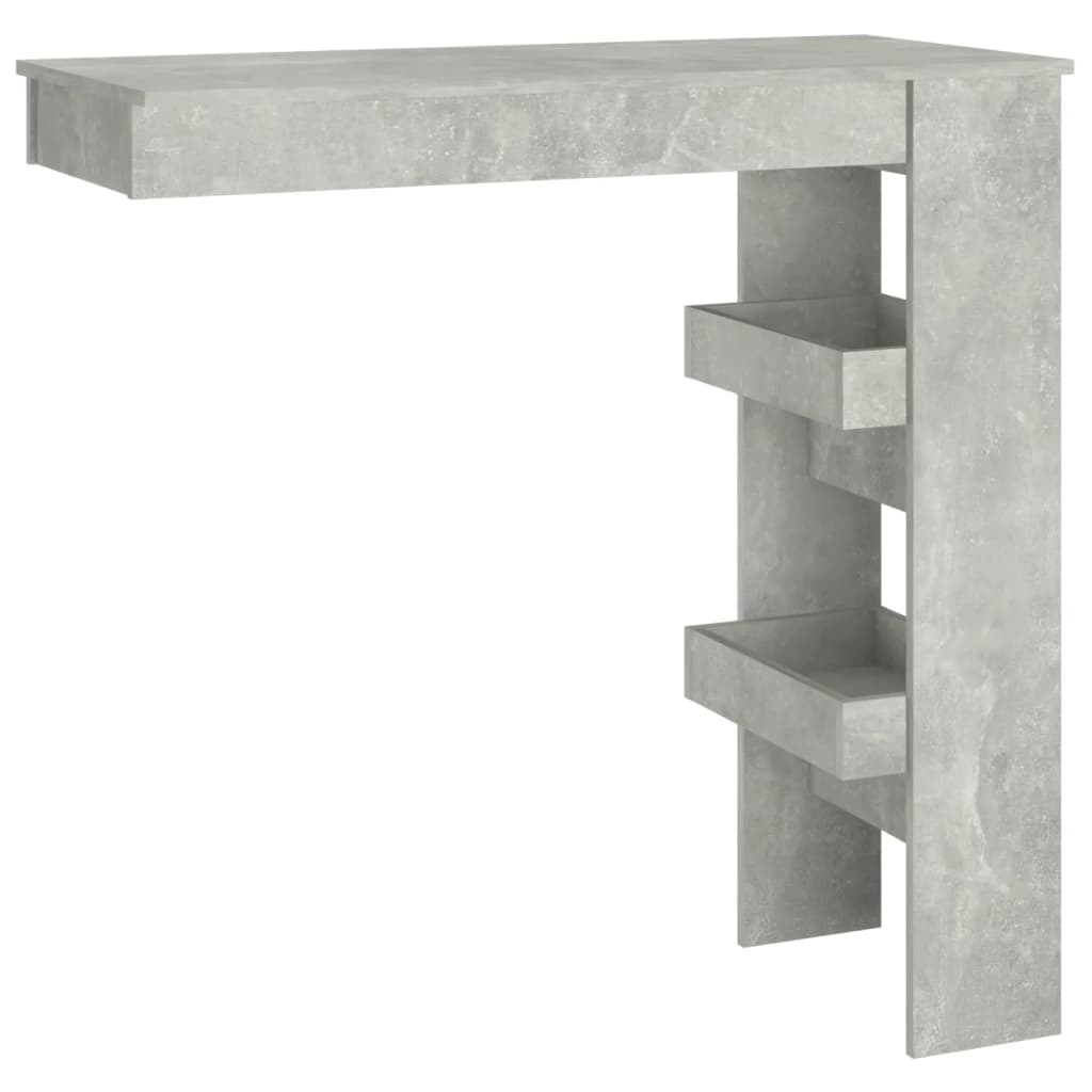 betonszürke fatermék fali bárasztal 102 x 45 x 103,5 cm