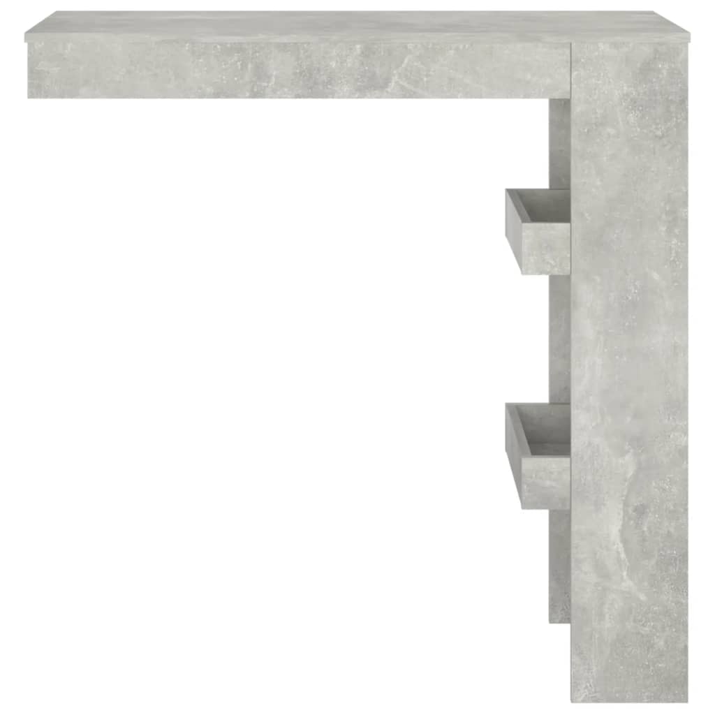 betonszürke fatermék fali bárasztal 102 x 45 x 103,5 cm