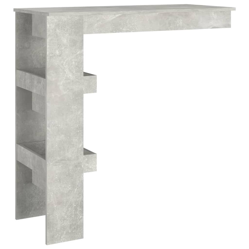 betonszürke fatermék fali bárasztal 102 x 45 x 103,5 cm