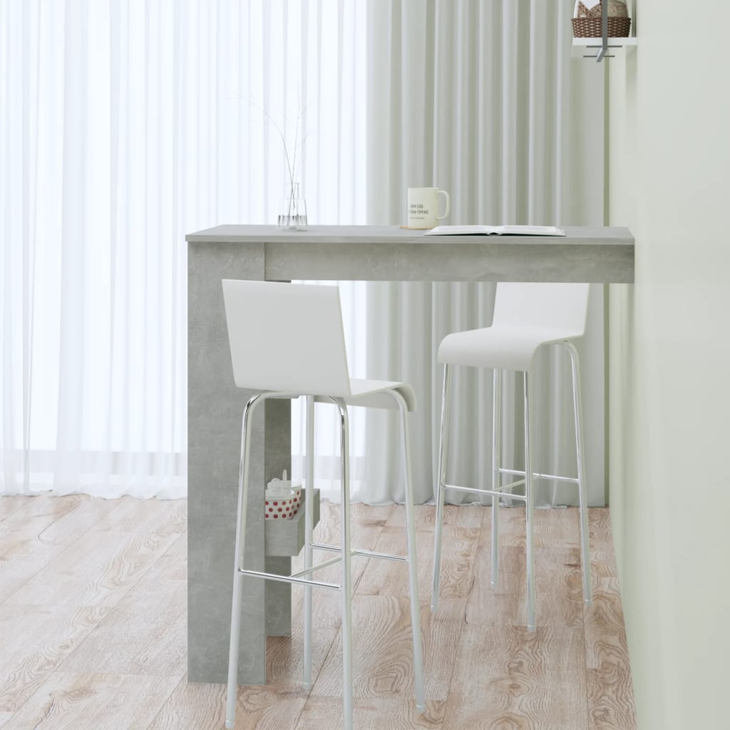 betonszürke fatermék fali bárasztal 102 x 45 x 103,5 cm
