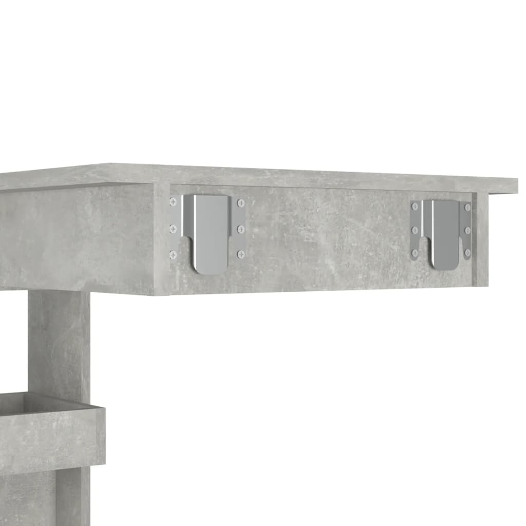 betonszürke fatermék fali bárasztal 102 x 45 x 103,5 cm