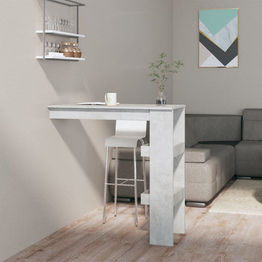 betonszürke fatermék fali bárasztal 102 x 45 x 103,5 cm