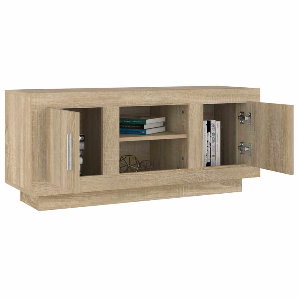 sonoma tölgyszínű szerelt fa TV-szekrény 102x35x45 cm