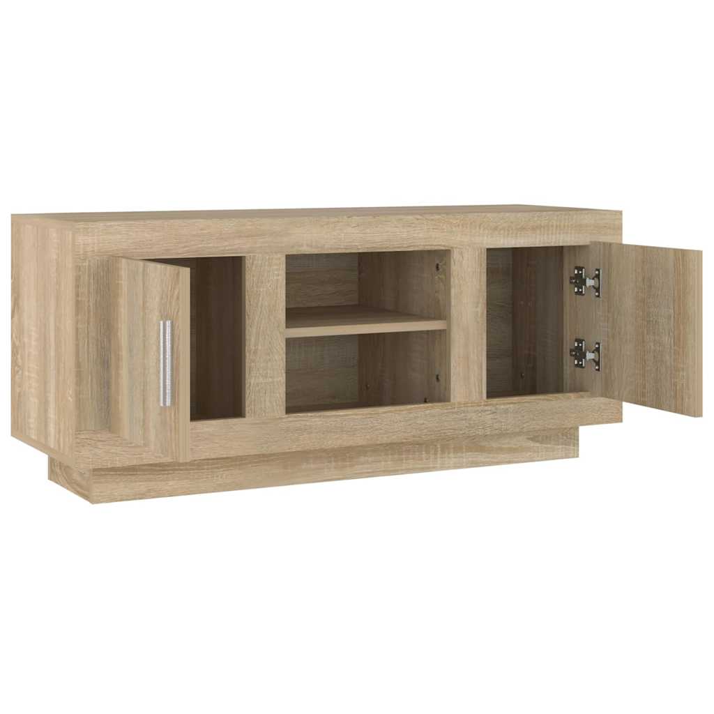 sonoma tölgyszínű szerelt fa TV-szekrény 102x35x45 cm