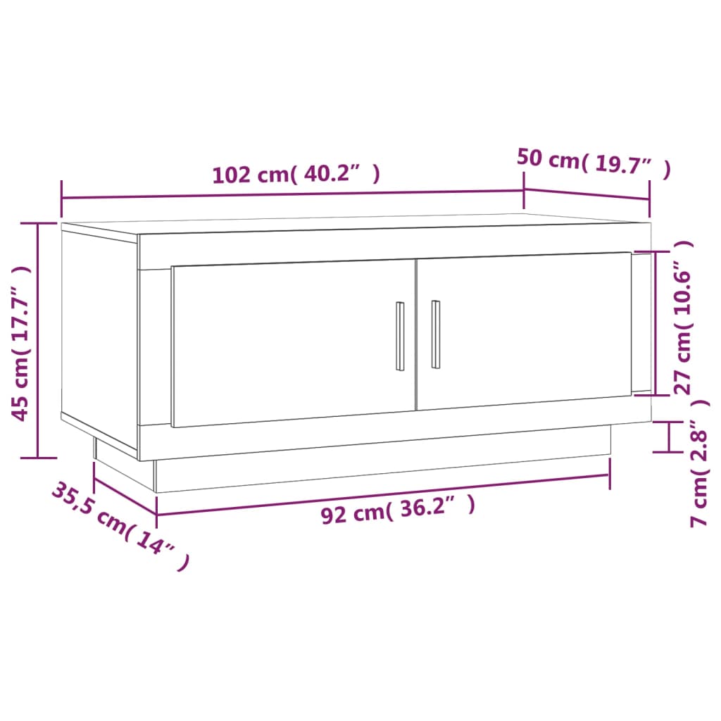 betonszürke szerelt fa dohányzóasztal 102x 50 x 45 cm
