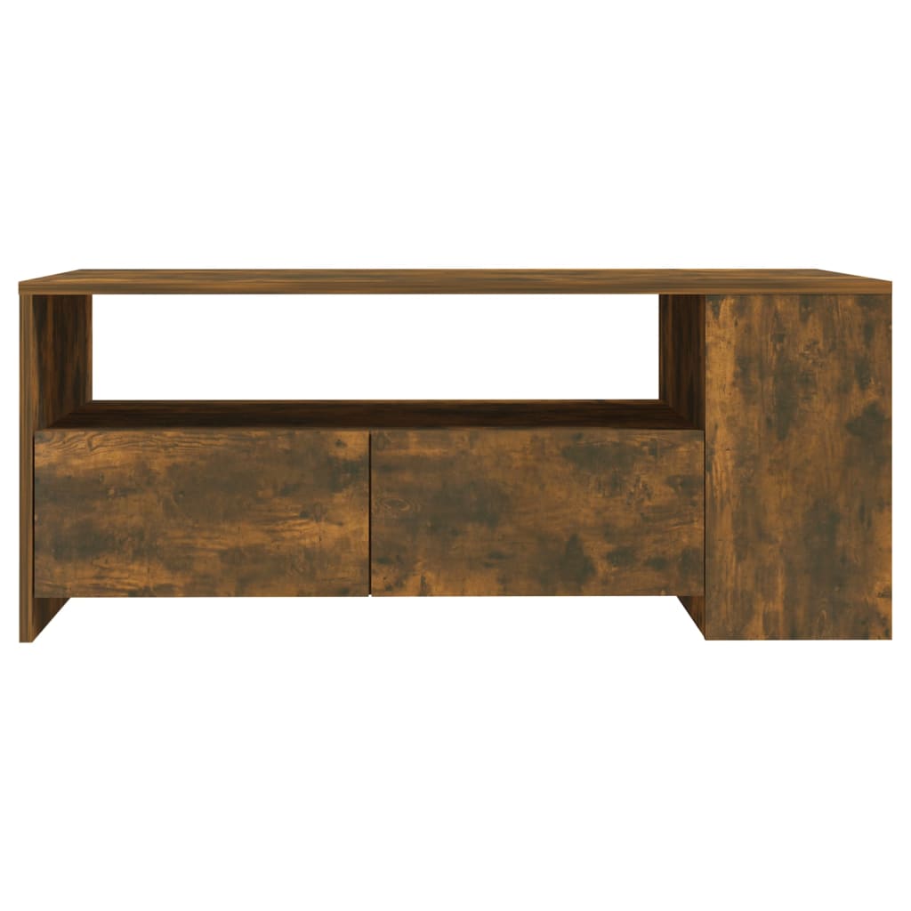 füstös tölgy színű szerelt fa dohányzóasztal 102 x 55 x 42 cm