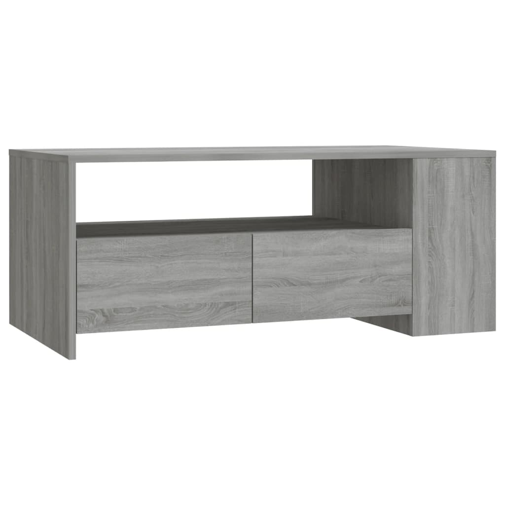 szürke sonoma színű szerelt fa dohányzóasztal 102 x 55 x 42 cm