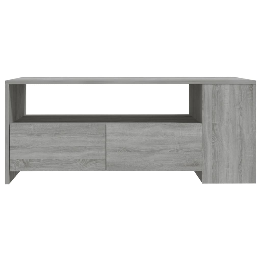 szürke sonoma színű szerelt fa dohányzóasztal 102 x 55 x 42 cm