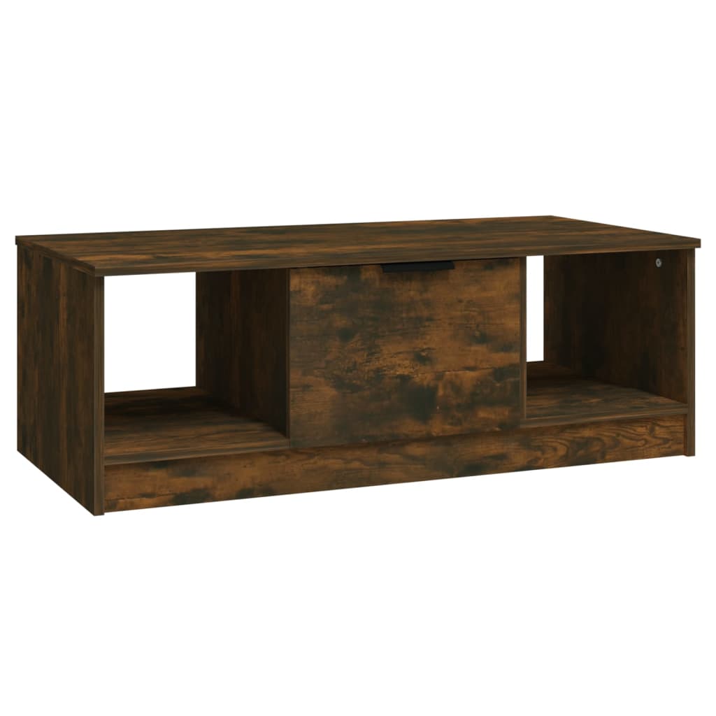 füstös tölgy színű szerelt fa dohányzóasztal 102 x 50 x 36 cm