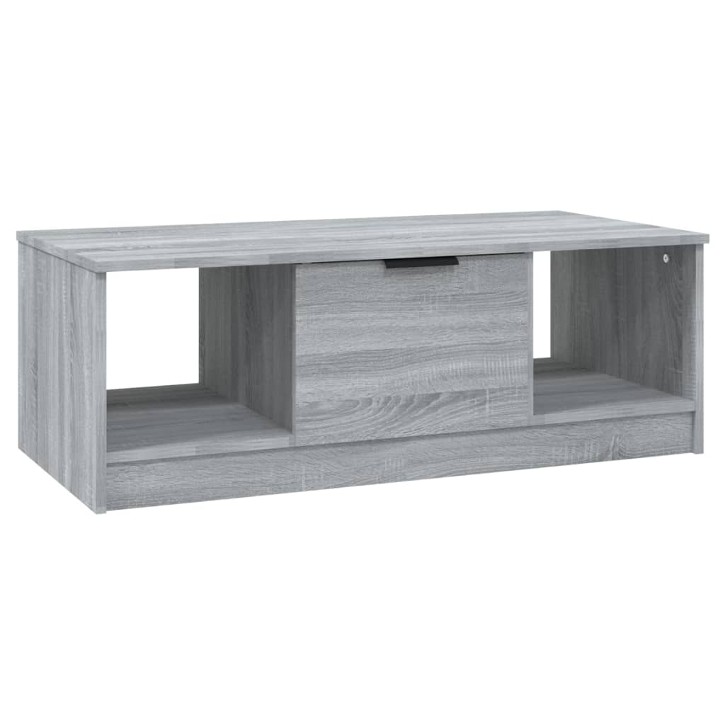 szürke sonoma színű szerelt fa dohányzóasztal 102 x 50 x 36 cm