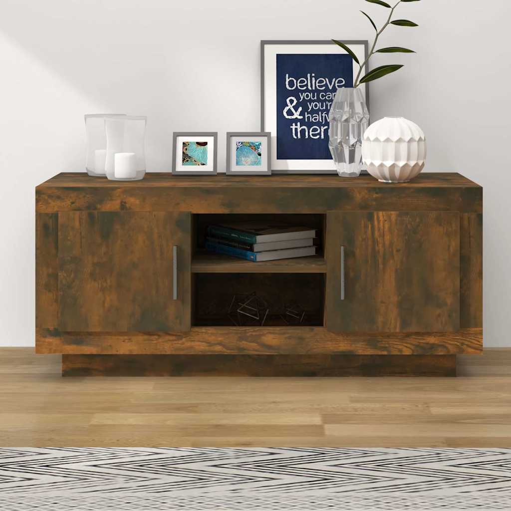 füstös tölgy színű szerelt fa TV-szekrény 102 x 35 x 45 cm
