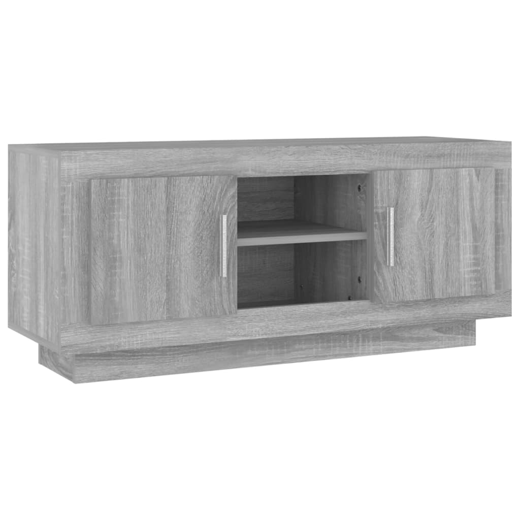 szürke sonoma színű szerelt fa TV-szekrény 102x35x45 cm