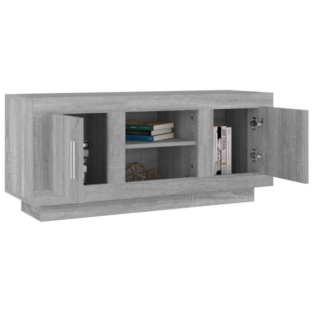 szürke sonoma színű szerelt fa TV-szekrény 102x35x45 cm