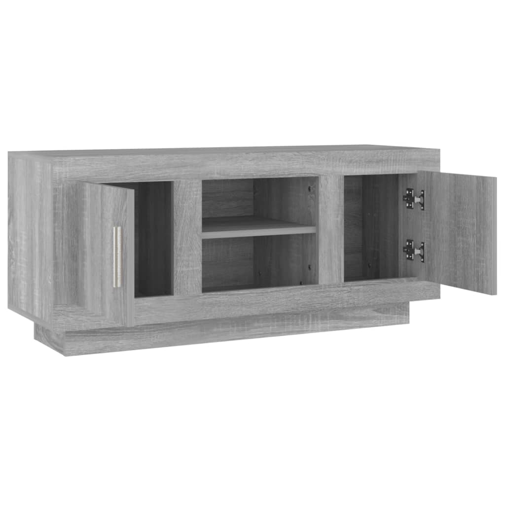 szürke sonoma színű szerelt fa TV-szekrény 102x35x45 cm
