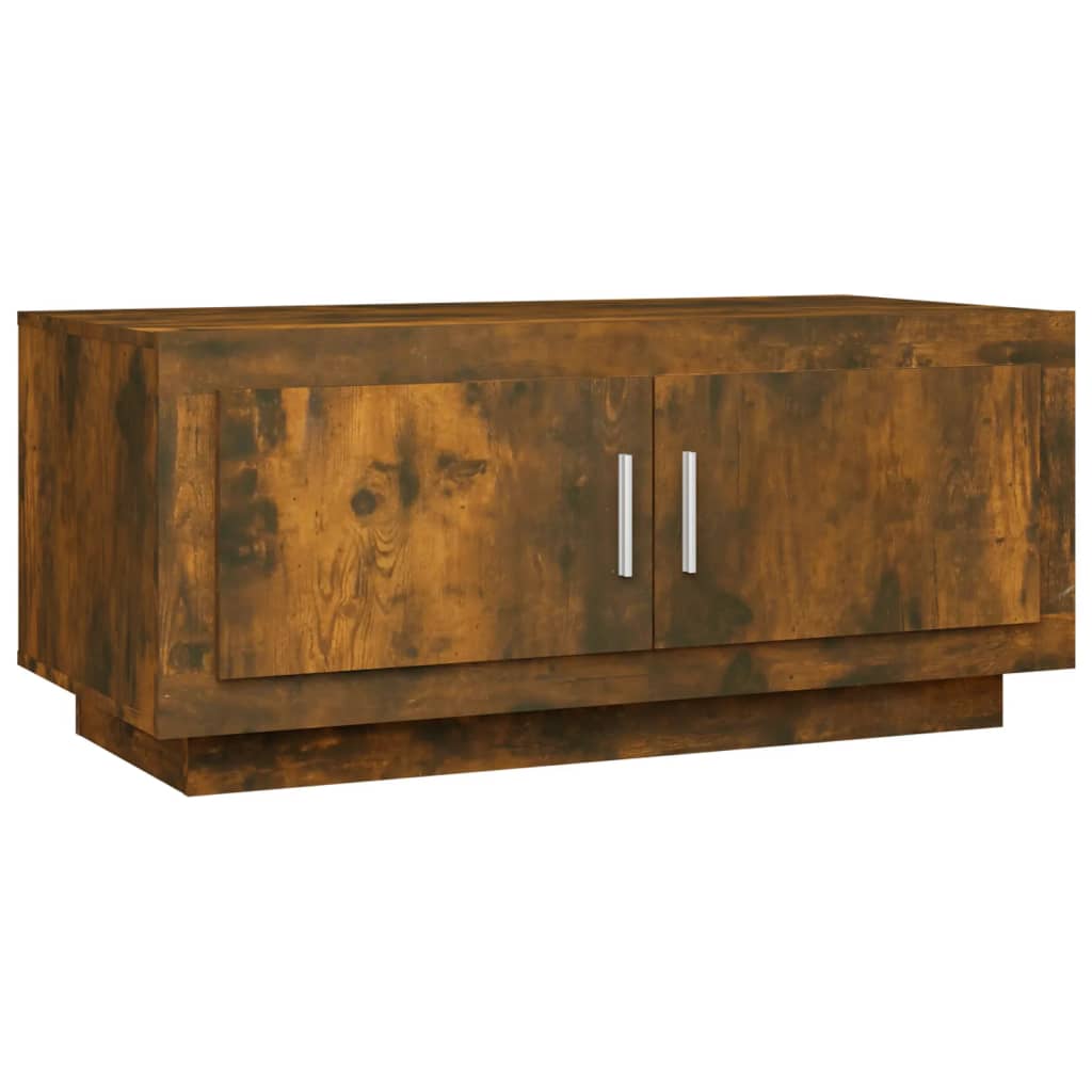 füstös tölgy színű szerelt fa dohányzóasztal 102 x 50 x 45 cm