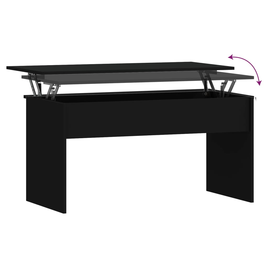 fekete szerelt fa dohányzóasztal 102 x 50,5 x 52,5 cm