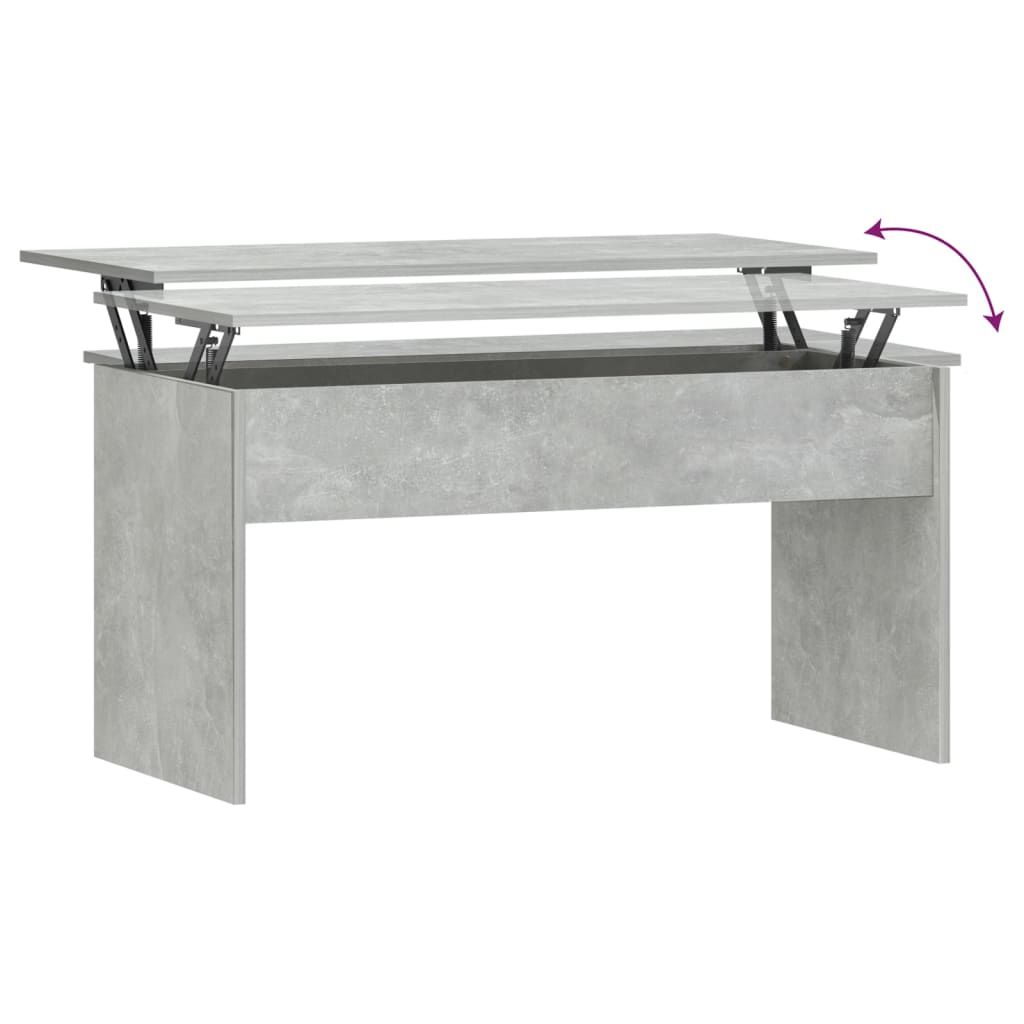 betonszürke szerelt fa dohányzóasztal 102 x 50,5 x 52,5 cm