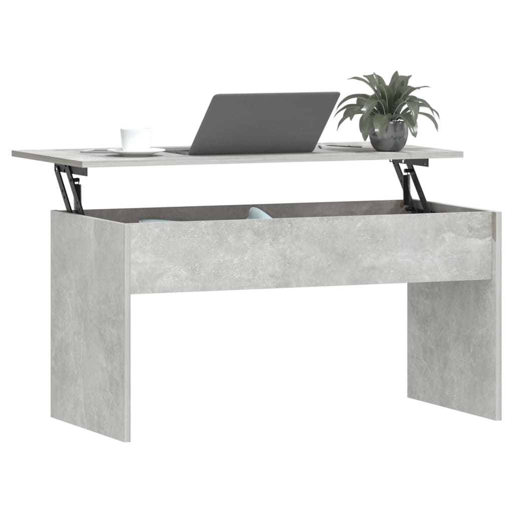 betonszürke szerelt fa dohányzóasztal 102 x 50,5 x 52,5 cm