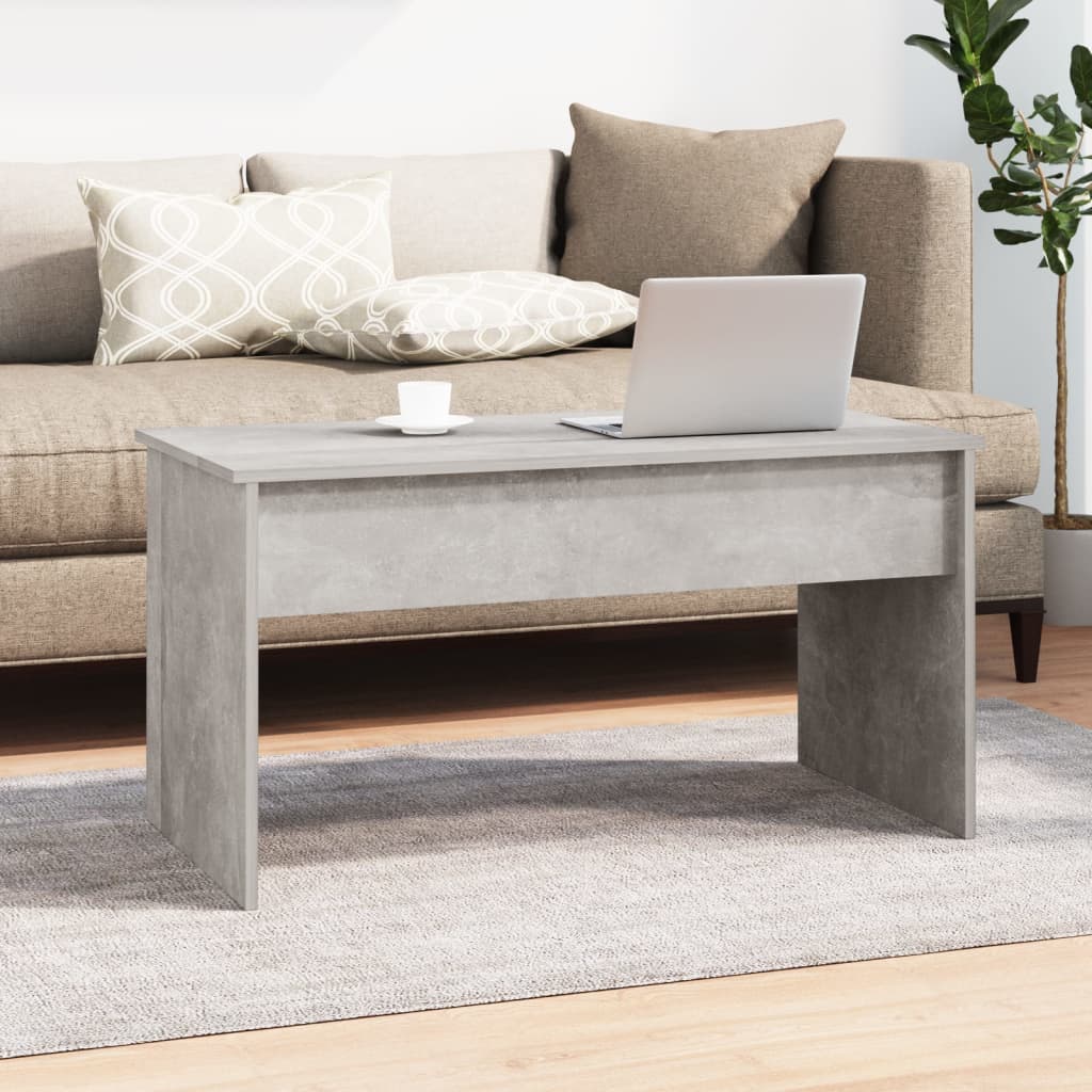 betonszürke szerelt fa dohányzóasztal 102 x 50,5 x 52,5 cm