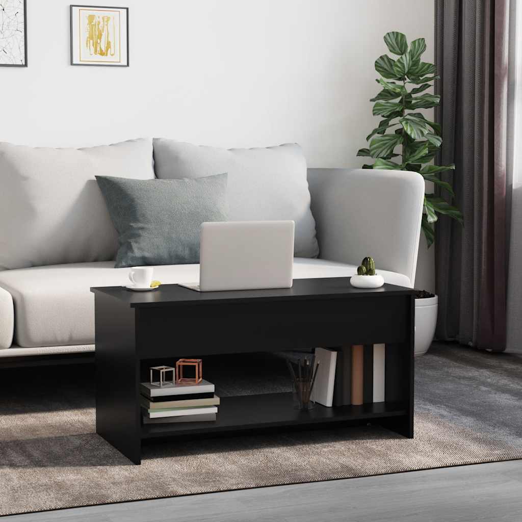 fekete szerelt fa dohányzóasztal 102x50x52,5 cm
