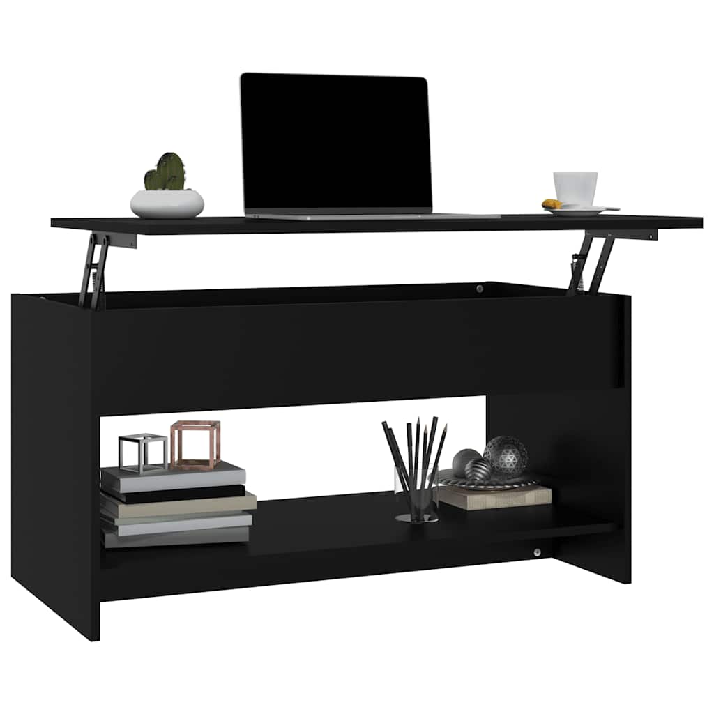 fekete szerelt fa dohányzóasztal 102x50x52,5 cm