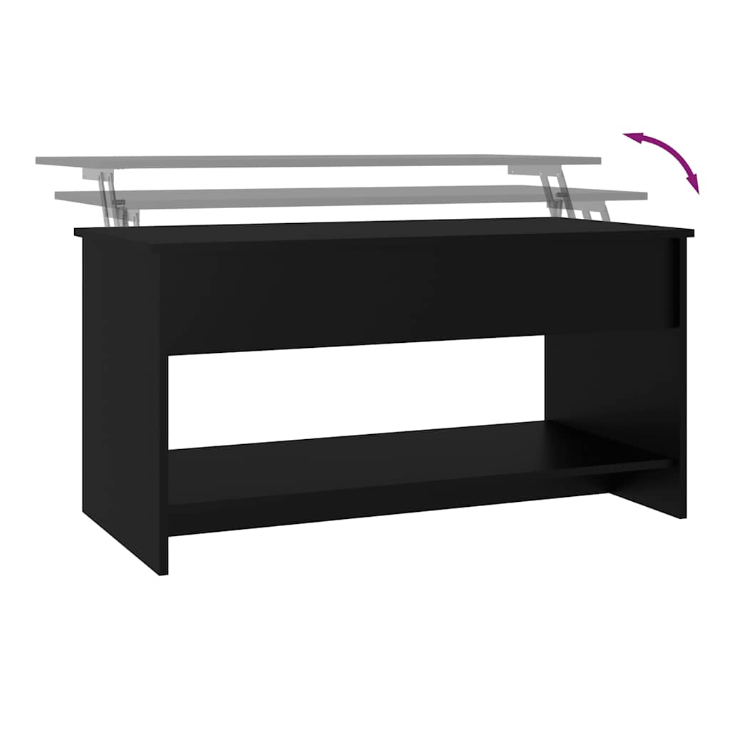 fekete szerelt fa dohányzóasztal 102x50x52,5 cm