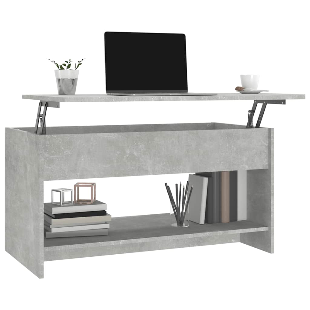 betonszürke szerelt fa dohányzóasztal 102x50x52,5 cm